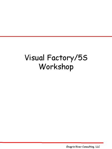 Visual Factory5S Workshop