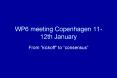 WP6 meeting Copenhagen 1112th January PowerPoint PPT Presentation
