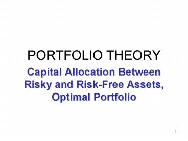 PORTFOLIO THEORY