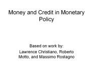 Money and Credit in Monetary Policy