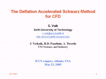 The Deflation Accelerated Schwarz Method for CFD