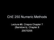 ChE 250 Numeric Methods