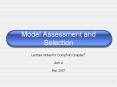 Model Assessment and Selection PowerPoint PPT Presentation