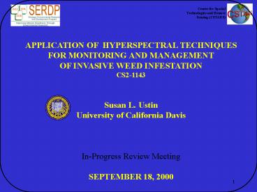 APPLICATION OF HYPERSPECTRAL TECHNIQUES