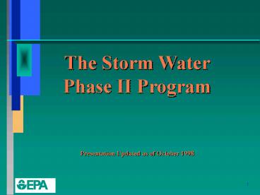 Storm Water Phase II