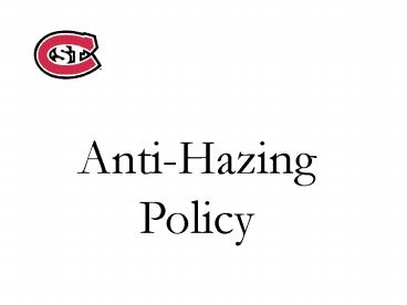 AntiHazing Policy