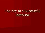 The Key to a Successful Interview