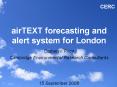 airTEXT forecasting and alert system for London PowerPoint PPT Presentation