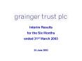Interim Results for the Six Months ended 31st March 2003 PowerPoint PPT Presentation