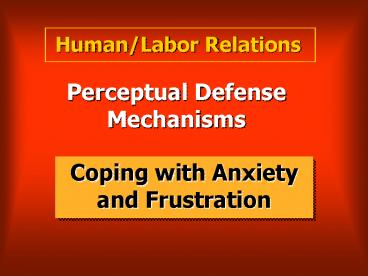 Perceptual Defense Mechanisms