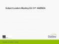 Subject Leaders Meeting Oct 31st AGENDA PowerPoint PPT Presentation