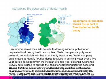 Interpreting the geography of dental health