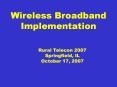 Wireless Broadband Implementation PowerPoint PPT Presentation
