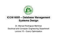 ICOM 6005 Database Management Systems Design