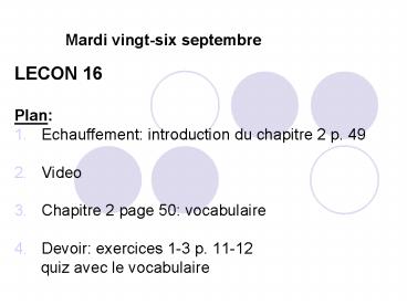 Mardi vingtsix septembre