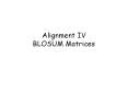 Alignment IV BLOSUM Matrices PowerPoint PPT Presentation