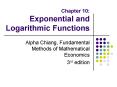 Chapter 10: Exponential and Logarithmic Functions PowerPoint PPT Presentation