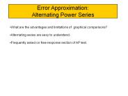 Error Approximation: