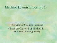 Machine Learning: Lecture 1