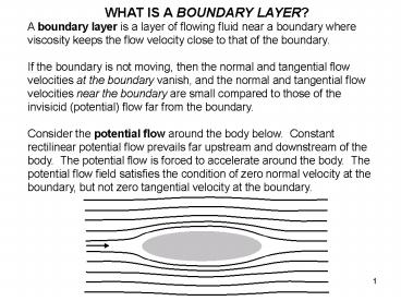 WHAT IS A BOUNDARY LAYER