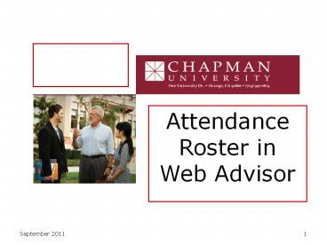 Attendance Roster via WebAdvisor