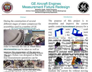 GE Aircraft Engines Measurement Fixture Redesign