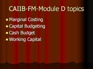 CAIIB-FM-Module D topics