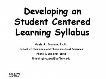 Question What is an effective syllabus