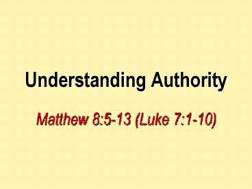 Understanding Authority