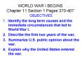 WORLD WAR I BEGINS Chapter 11 Section 1 Pages 370407 PowerPoint PPT Presentation
