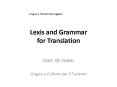 Lexis and Grammar for Translation PowerPoint PPT Presentation