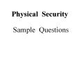 Physical Security PowerPoint PPT Presentation