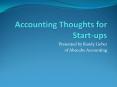 Accounting Thoughts for Startups PowerPoint PPT Presentation