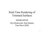 RealTime Rendering of Trimmed Surfaces