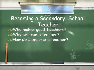 Becoming a Secondary School Teacher