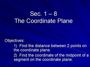 Sec. 1 8 The Coordinate Plane