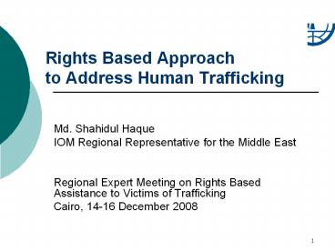Rights Based Approach to Address Human Trafficking