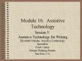 Module 16: Assistive Technology PowerPoint PPT Presentation