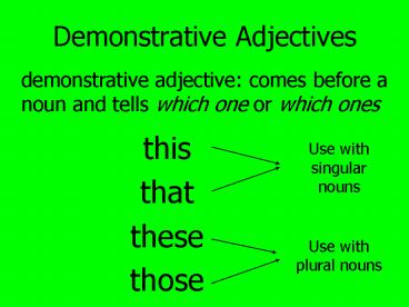 Demonstrative Adjectives