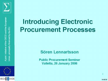 Introducing Electronic Procurement Processes