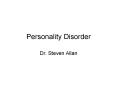Personality Disorder PowerPoint PPT Presentation