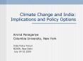 Climate Change and India: Implications and Policy Options