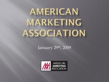 American Marketing Association presentation | free to view
