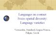 Languages in contact Socio-spatial diversity: Language varieties PowerPoint PPT Presentation