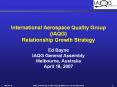 International Aerospace Quality Group (IAQG) Relationship Growth Strategy PowerPoint PPT Presentation