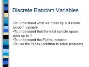 Discrete Random Variables