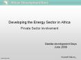 Developing the Energy Sector in Africa Private Sector involvement PowerPoint PPT Presentation