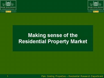 Making sense of the Residential Property Market