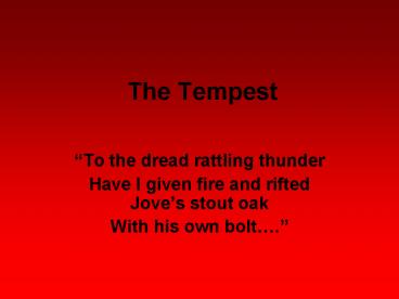 The Tempest