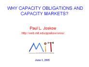 WHY CAPACITY OBLIGATIONS AND CAPACITY MARKETS